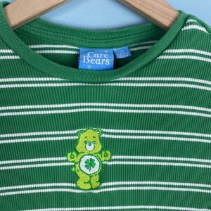 Care Bears Green Good Luck Bear Striped Embroidered Baby Tee Shirt